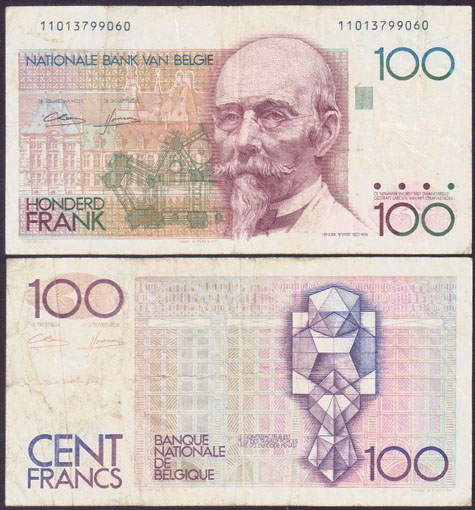 1982-94 Belgium 100 Francs L002141